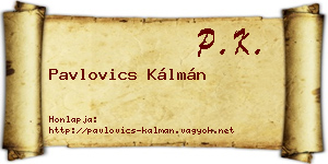 Pavlovics Kálmán névjegykártya