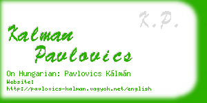 kalman pavlovics business card