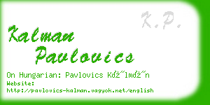 kalman pavlovics business card